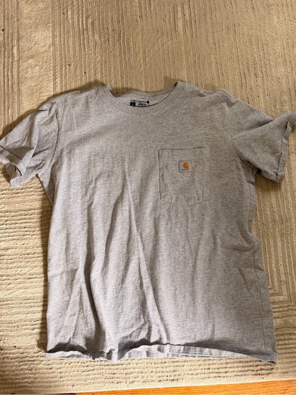Carhartt Women’s Pocket T Shirt Grey Loose Fit Large